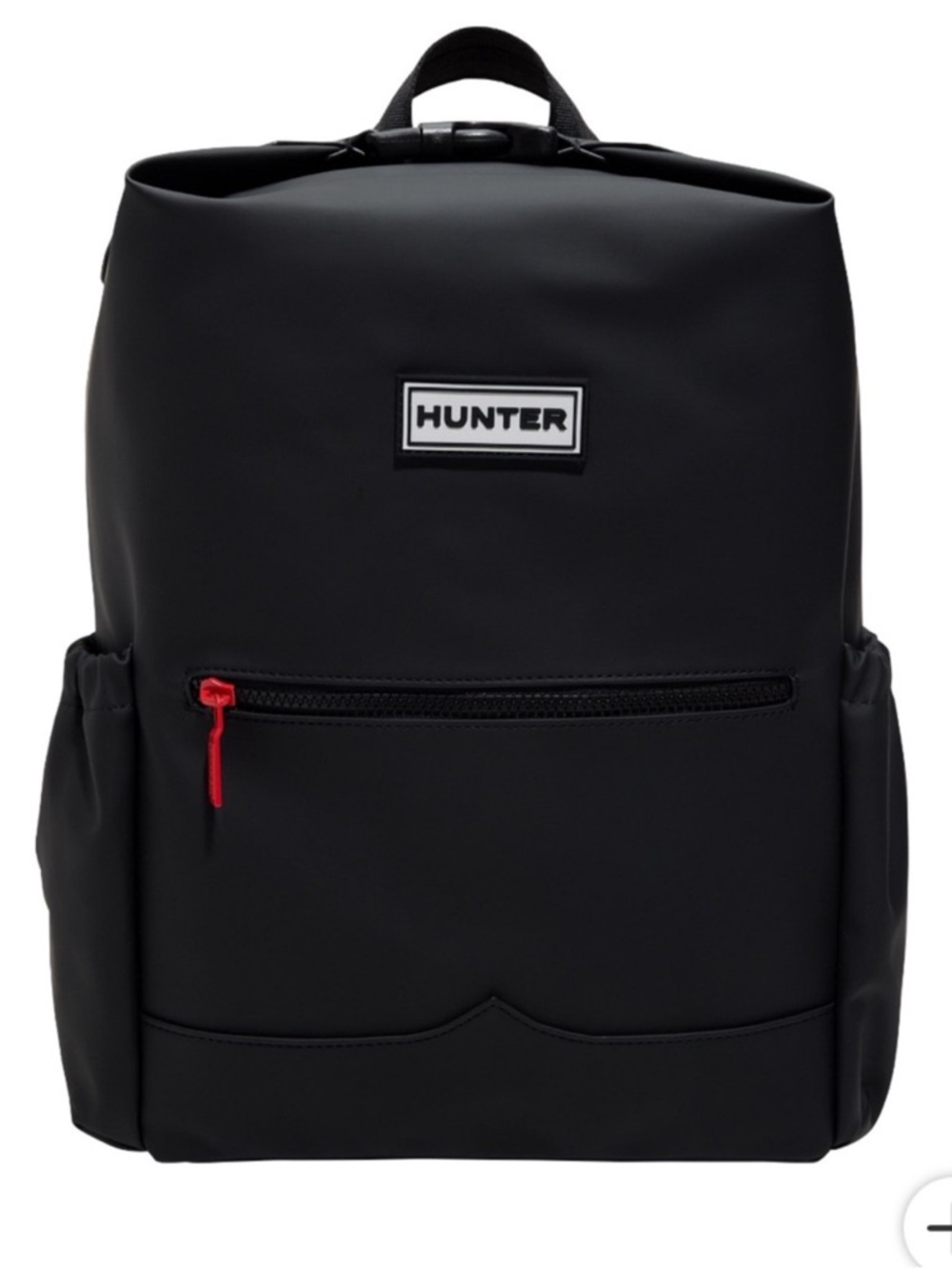 Hunter Black Backpack with Red Zip Accent